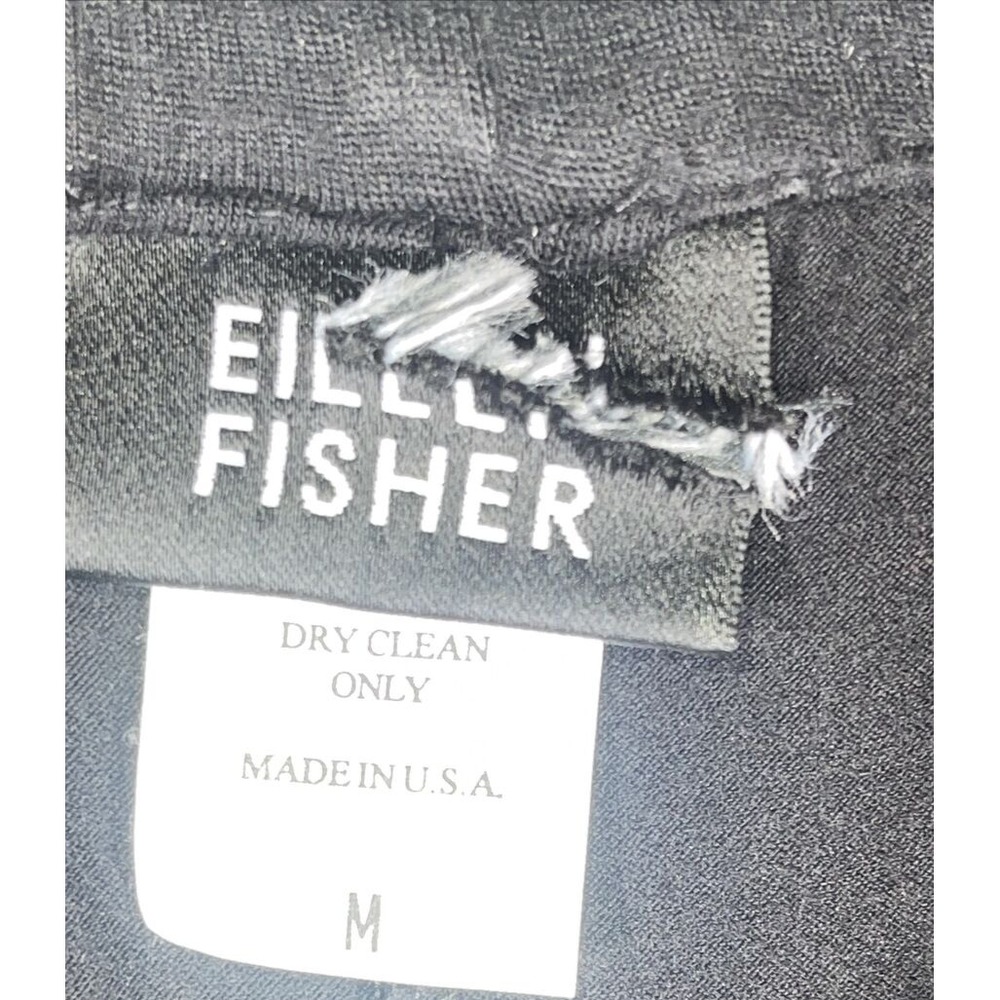 Eileen Fisher Women's Black Maxi Size M Pull On Rayon Stretch Back Slit USA - Picture 4 of 5
